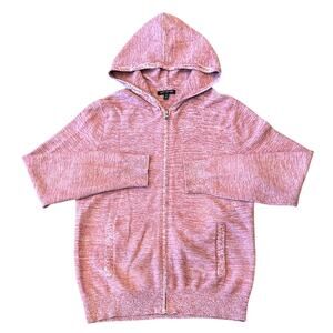 Banana Republic Factory Heathered Red Full Zip Knit Men's Hoodie Size M